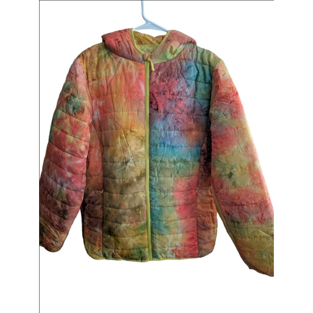Unisex Juniors Alexa Rae Puffer Jacket XL (18) Multi-color Tie-Dye - Picture 5 of 7